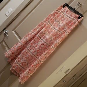 SOLD Red/orange patterned maxi skirt